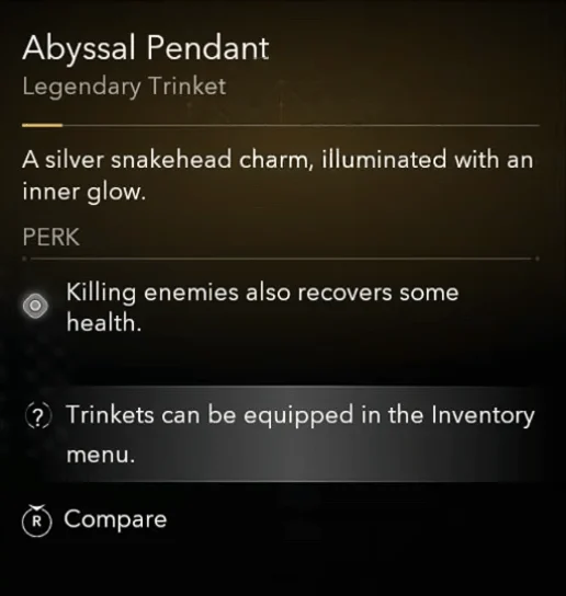 Abyssal Pendant trinket stats Black Flag Resynced