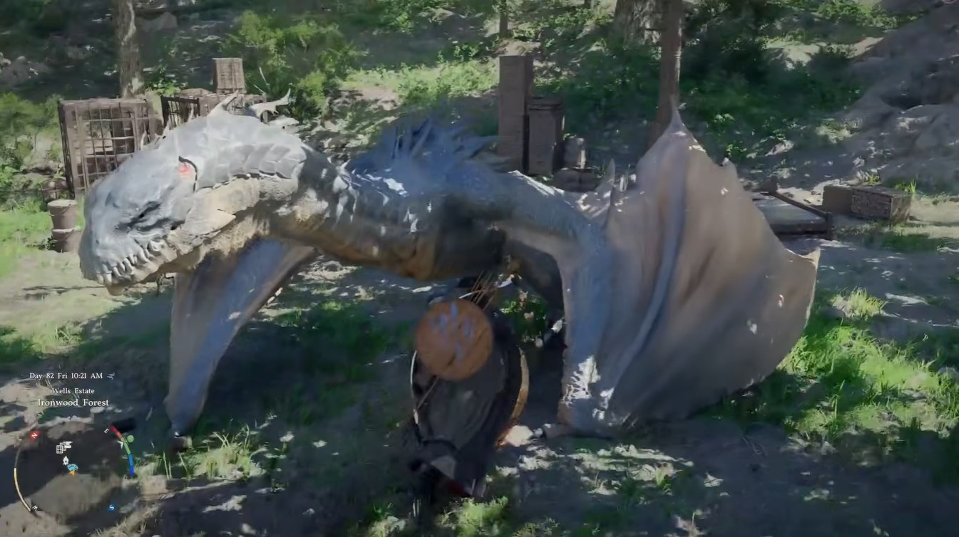 Adult Wyvern mount in Crimson Desert after using Grow at Growth Level 3