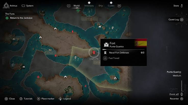captured fort on the world map