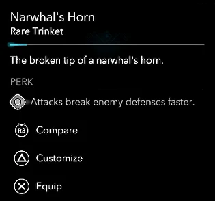 Narwhal's Horn trinket Cat Island Black Flag Resynced